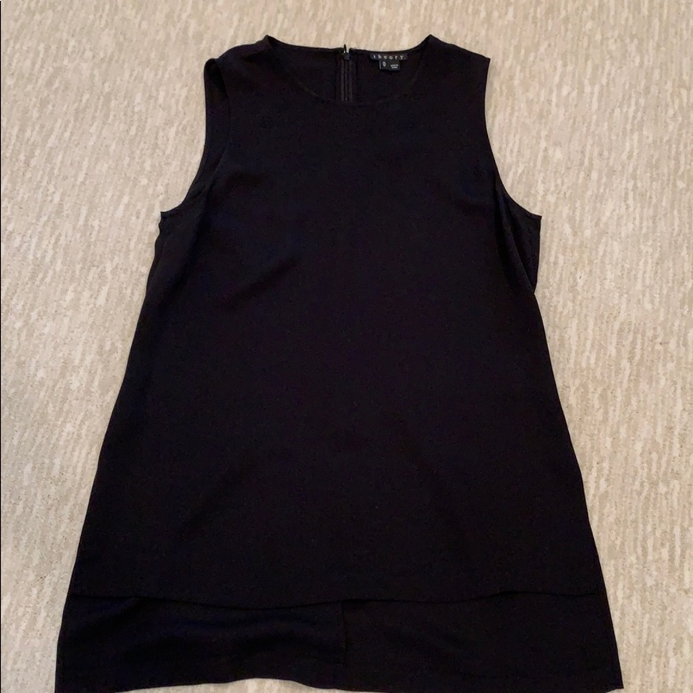 *SOLD!THEORY BLACK SILK SLEEVELESS TUNIC TOP